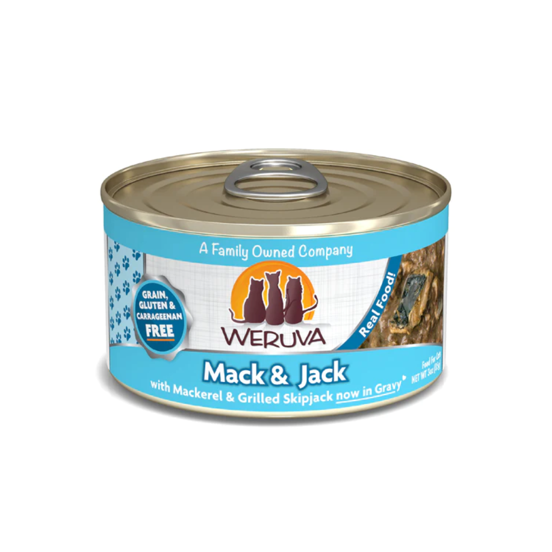 Weruva Wet Cat Food - Weruva Classic Cat  Mack & Jack with Mackerel & Grilled Skipjack in Gravy Canned 