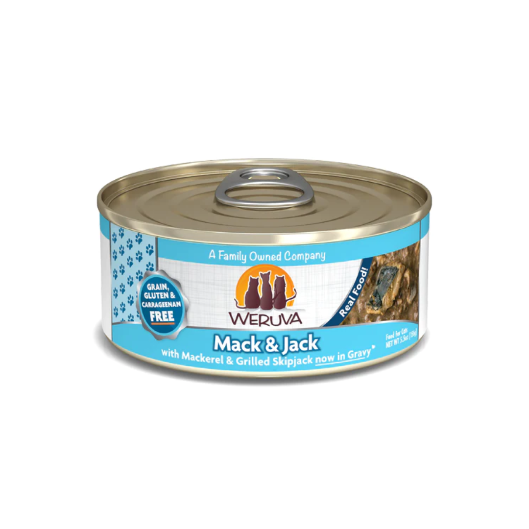 Weruva Wet Cat Food - Weruva Classic Cat  Mack & Jack with Mackerel & Grilled Skipjack in Gravy Canned 