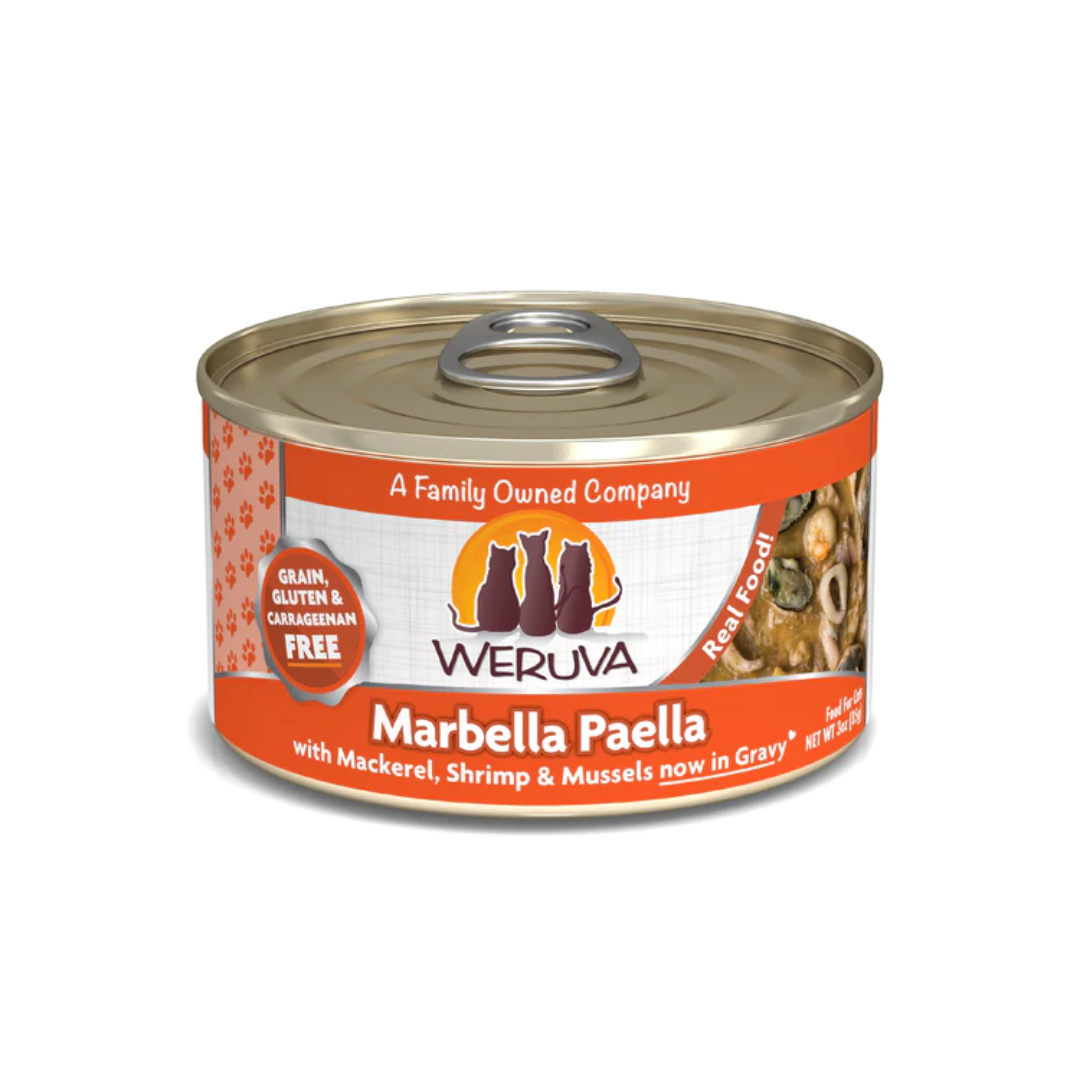 Weruva Wet Cat Food - Weruva Classic Cat Marbella Paella with Mackerel, Shrimp & Mussels in Gravy Canned 