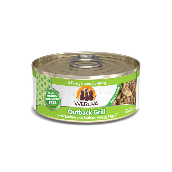 Weruva Wet Cat Food - Weruva Classic Cat Outback Grill with Sardine and Seabass in Gravy Canned 