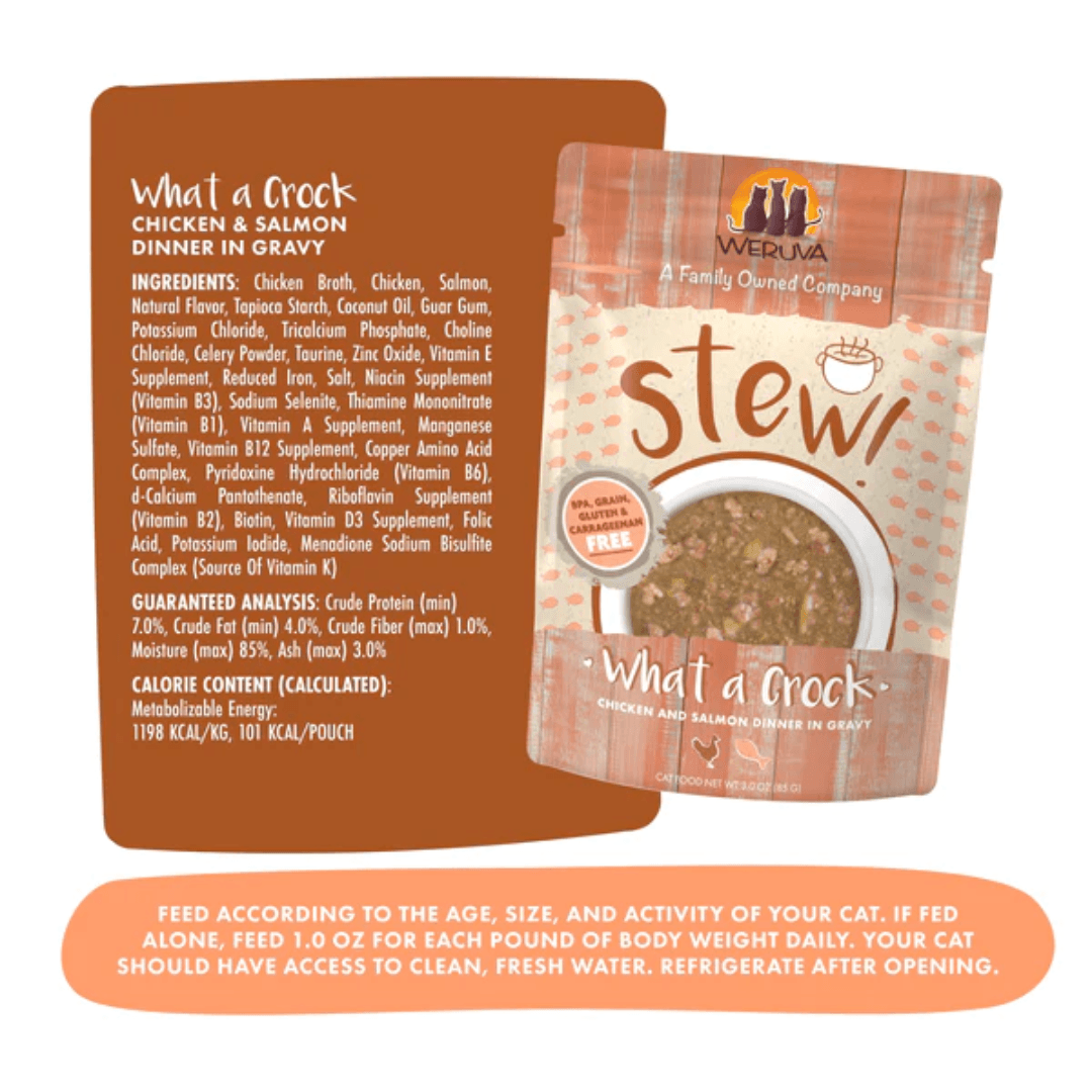 Weruva Wet Cat Food - What a Crock Chicken & Salmon Dinner in Gravy Pouch 