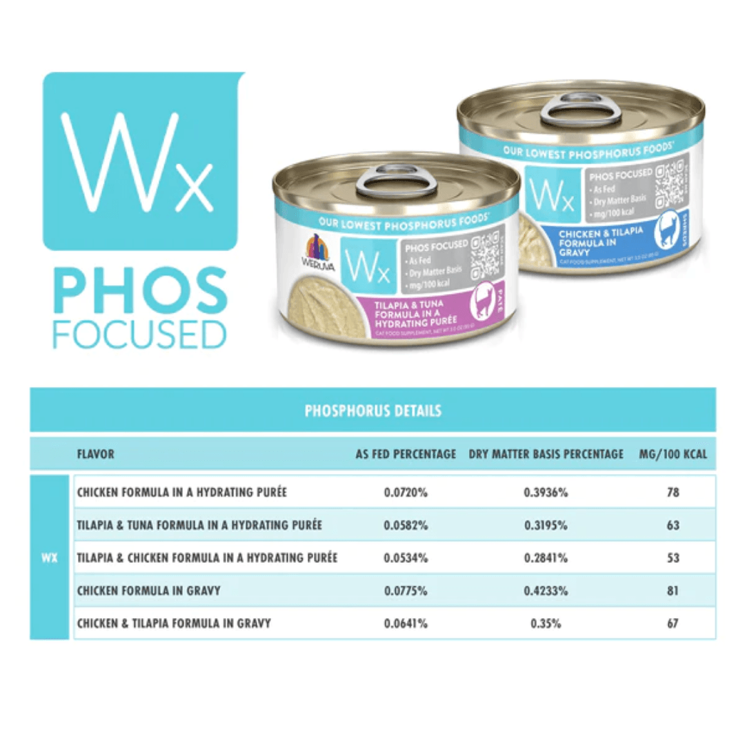 Weruva Wet Cat Food - Wx Phos Focused Tilapia & Tuna Formula Tilapia & Tuna in a Hydrating Purée Canned 