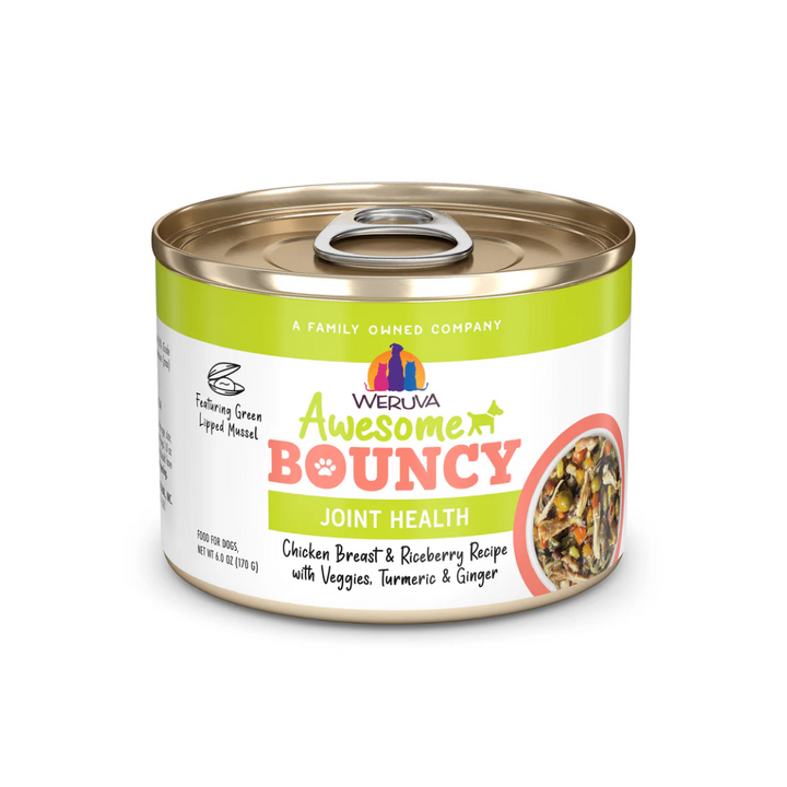 Weruva Wet Dog Food - Awesome Bouncy Chicken Breast & Riceberry Recipe with Veggies, Turmeric & Ginger In Broth Canned