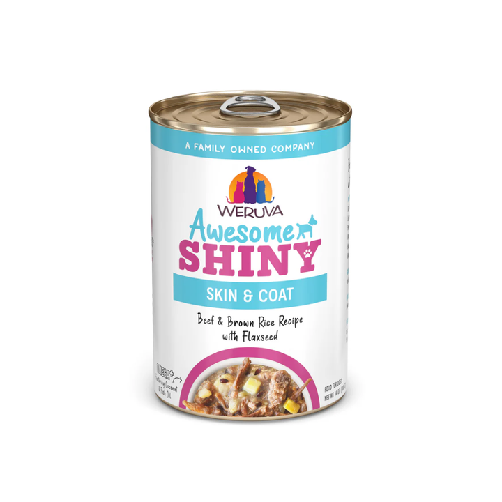 Weruva Wet Dog Food - Awesome Shiny Beef & Brown Rice Recipe with Flaxseed In Broth Canned