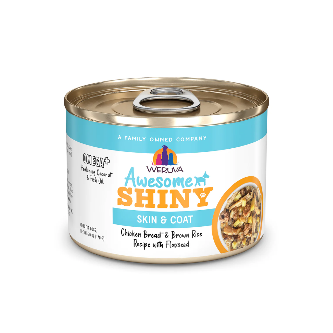 Weruva Wet Dog Food - Awesome Shiny Chicken Breast & Brown Rice Recipe with Flaxseed In Broth Canned