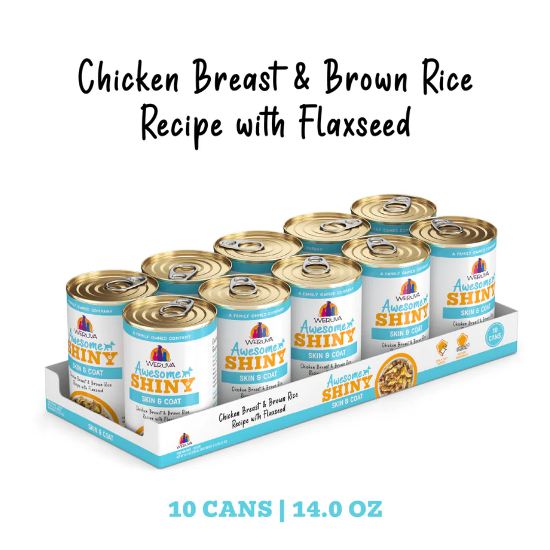 Weruva Wet Dog Food - Awesome Shiny Chicken Breast & Brown Rice Recipe with Flaxseed In Broth Canned