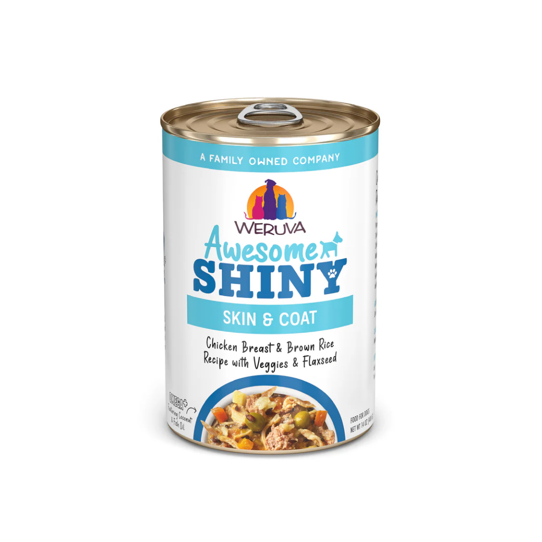 Weruva Wet Dog Food - Awesome Shiny Chicken Breast & Brown Rice Recipe with Veggies & Flaxseed In Broth Canned