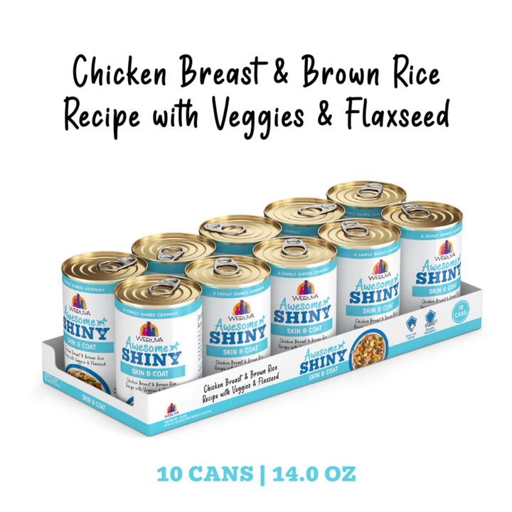 Weruva Wet Dog Food - Awesome Shiny Chicken Breast & Brown Rice Recipe with Veggies & Flaxseed In Broth Canned