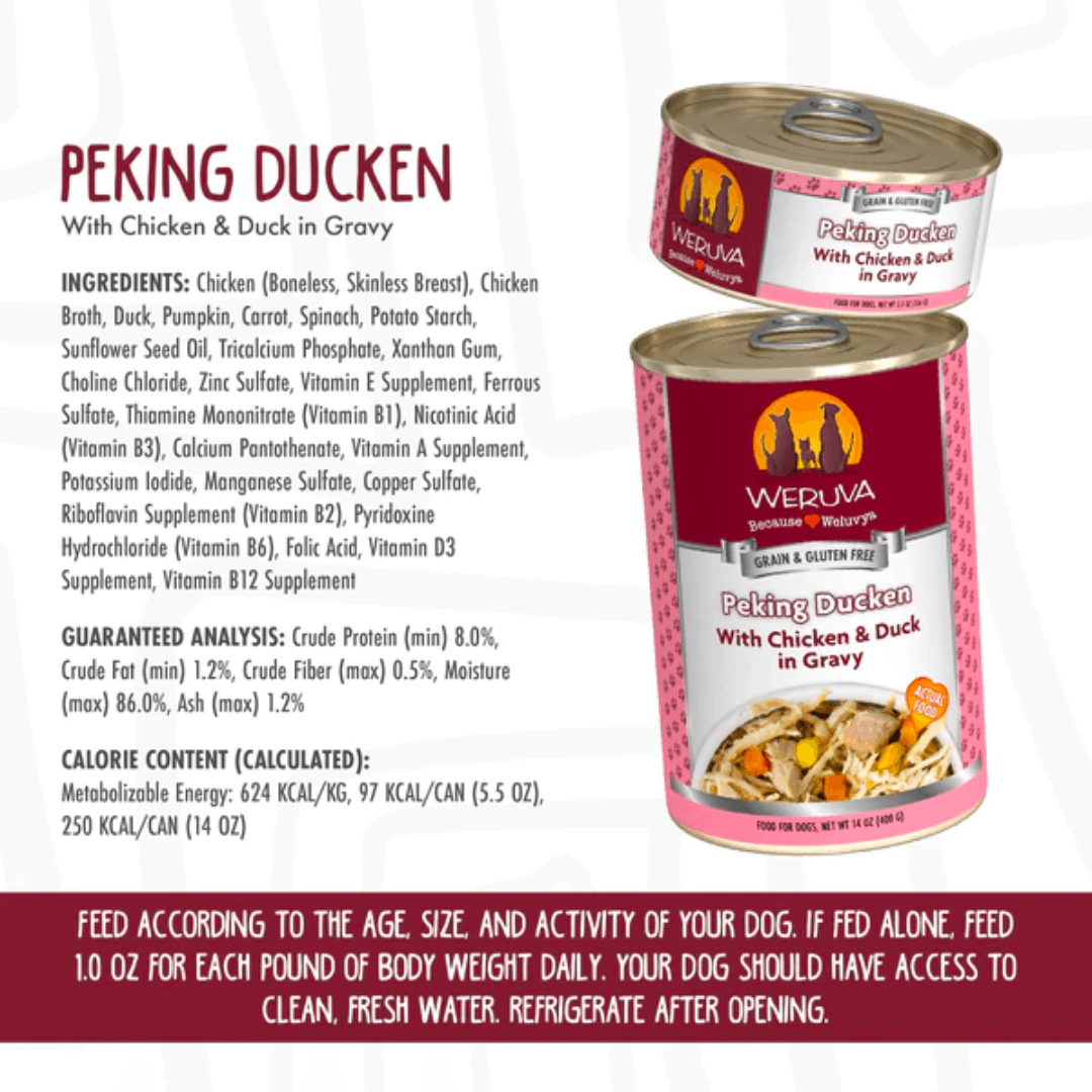 Weruva Wet Dog Food - Classics Peking Ducken with Chicken & Duck in Gravy Canned 