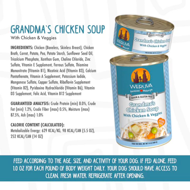 Weruva Wet Dog Food - Classics Grandma's Chicken Soup with Chicken & Veggies Canned 