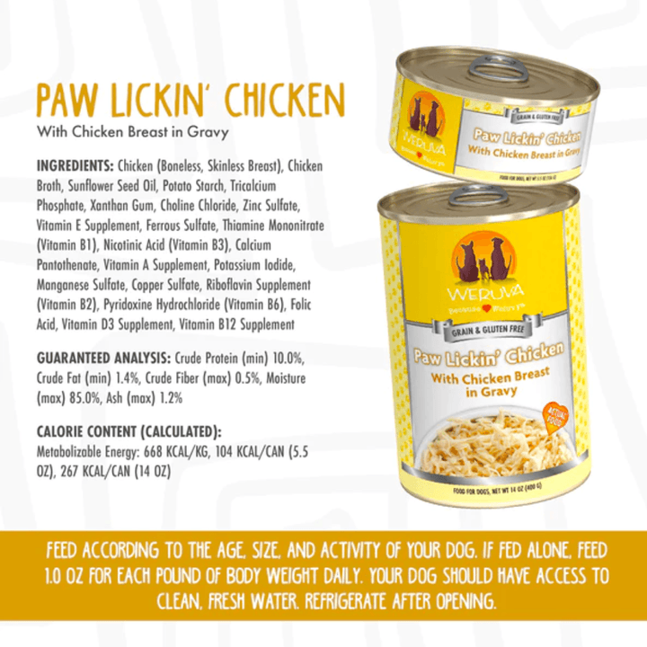 Weruva Wet Dog Food - Classics Paw Lickin' Chicken with Chicken Breast in Gravy Canned 