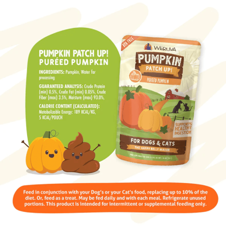 Weruva Wet Dog and Cat Supplements - Pumpkin Patch Up Pureed Pumpkin Pouch 