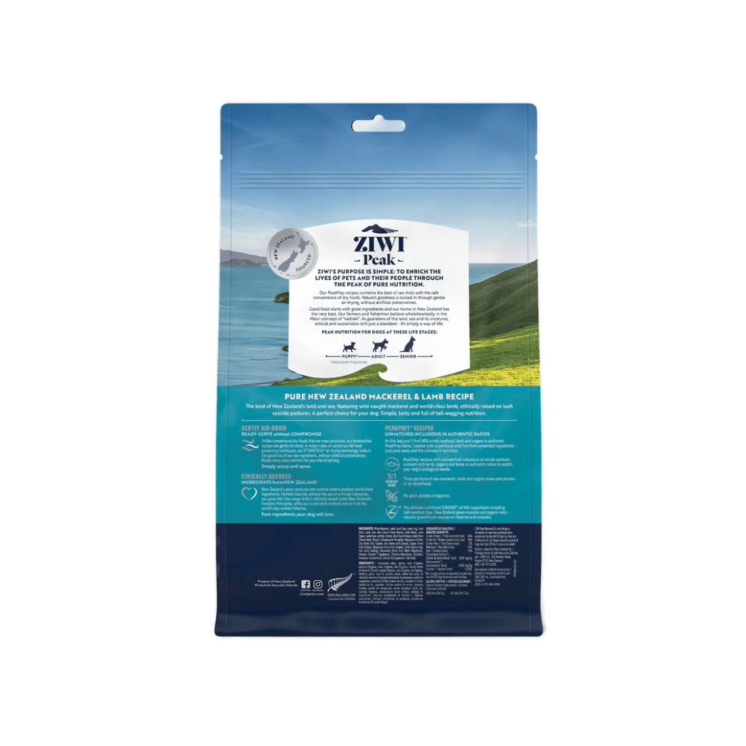 ZIWI Peak Air-Dried Dog Food - New Zealand Mackerel & Lamb 