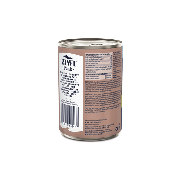 Ziwi Peak Wet Dog Food - New Zealand Beef Recipe Canned 