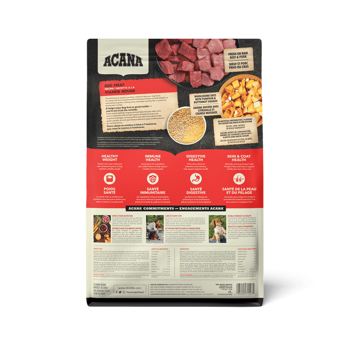 Acana Dry Dog Food - Healthy Grains Ranch - Raised Red Meat Recipe - Toronto Pets