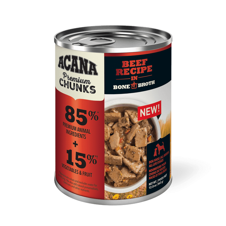 Acana Wet Dog Food - Premium Chunks Beef Recipe in Bone Broth Canned - Toronto Pets