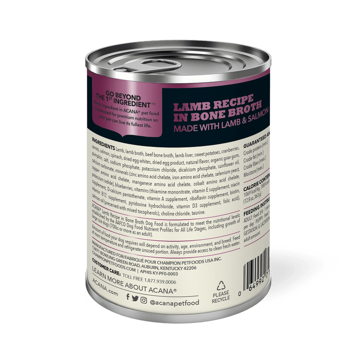 Acana Wet Dog Food - Premium Chunks Lamb Recipe in Bone Broth Canned - Toronto Pets