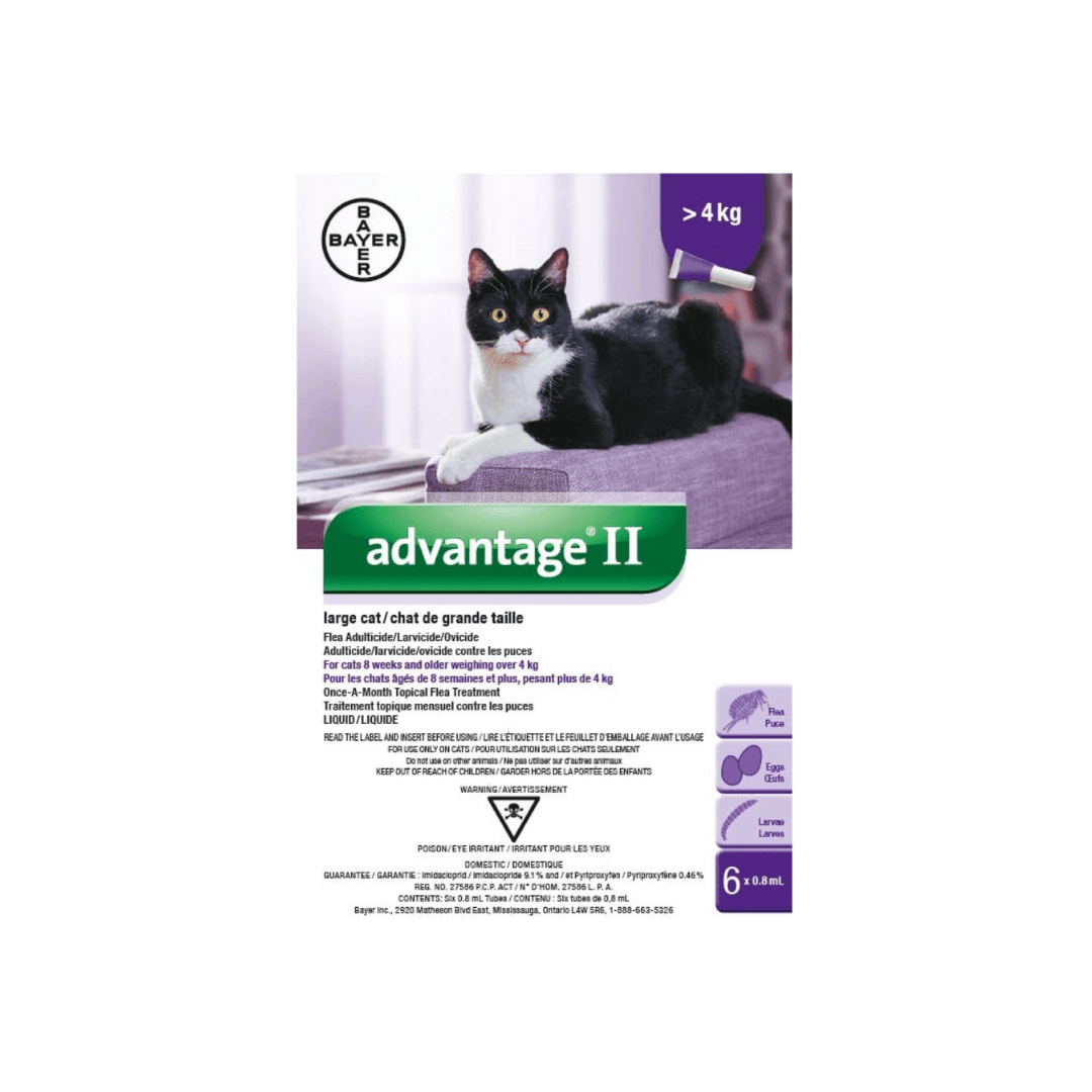 Advantage II Cat Flea and Tick Control - Large Cats Over 4 Kilograms - Toronto Pets