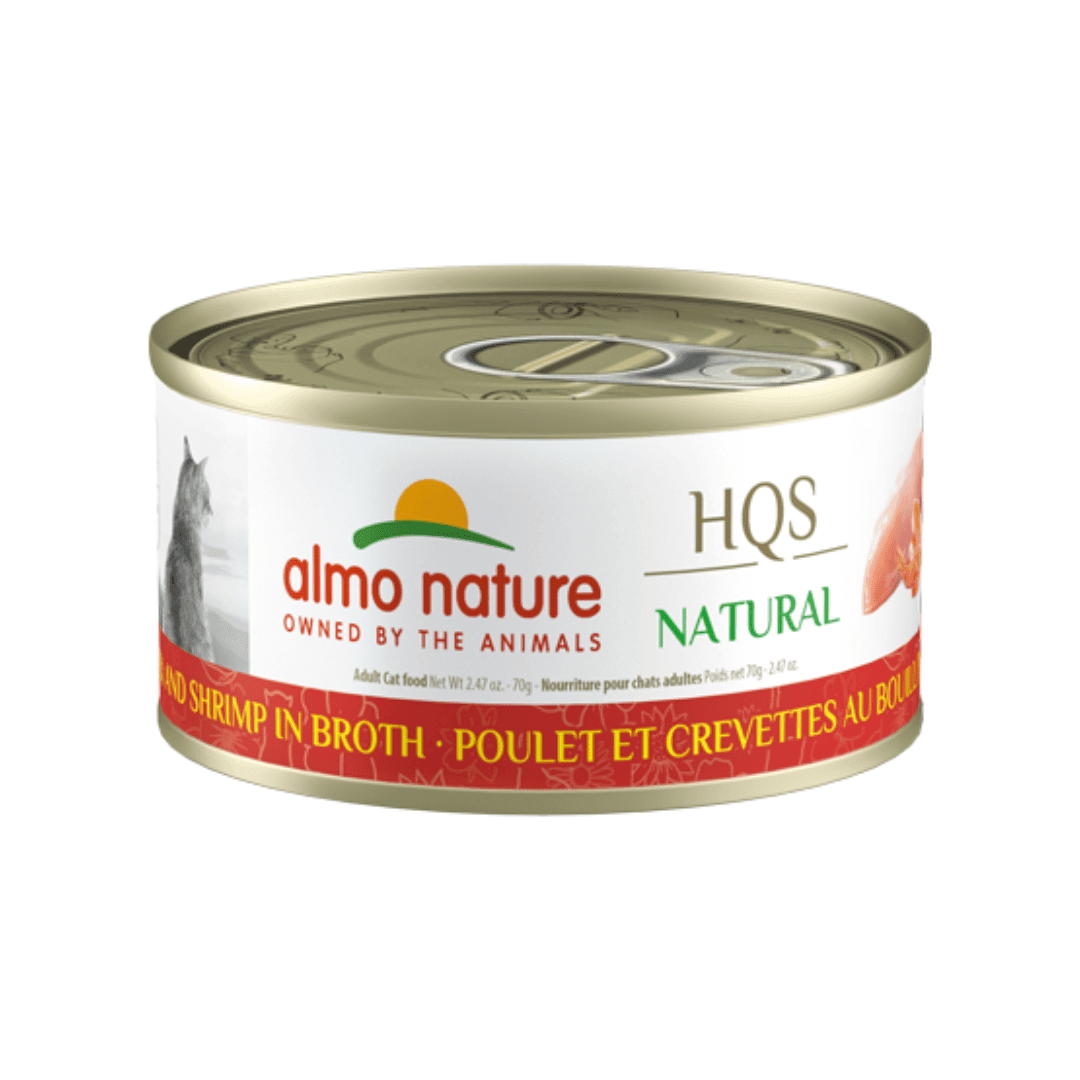 Almo Nature Cat Wet Food - HQS Natural Chicken and Shrimp in Broth Canned - Toronto Pets