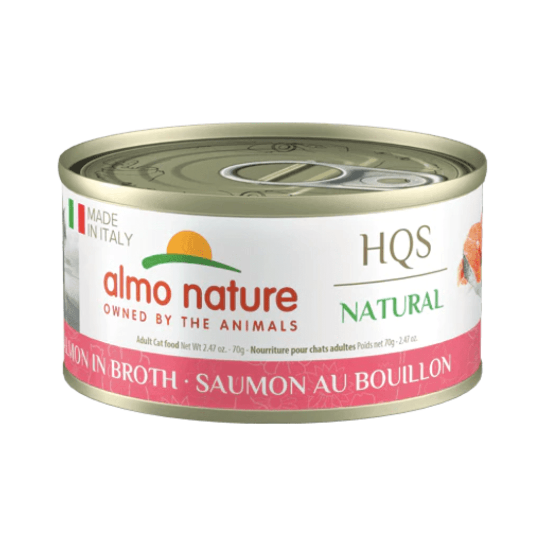 Almo Nature Cat Wet Food - HQS Natural Made in Italy Salmon in Broth Canned - Toronto Pets