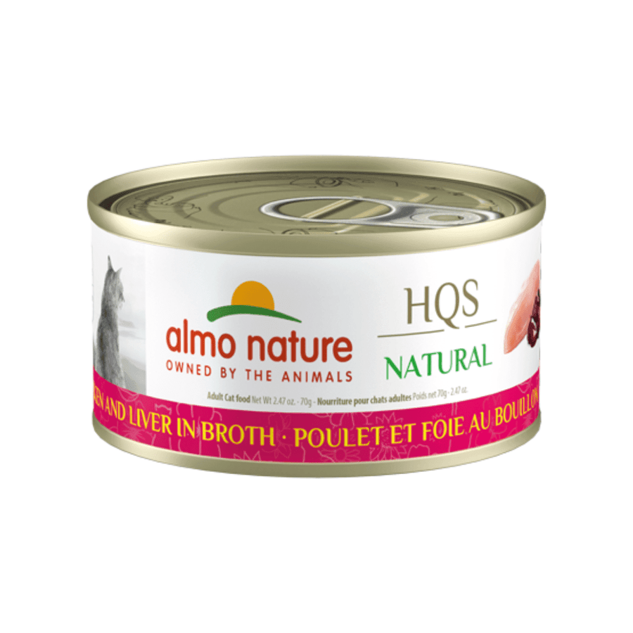 Almo Nature Wet Cat Food - HQS Natural Chicken and Liver in Broth Canned - Toronto Pets