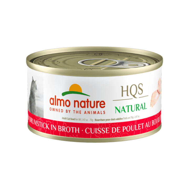 Almo Nature Wet Cat Food - HQS Natural Chicken Drumstick in Broth Canned - Toronto Pets