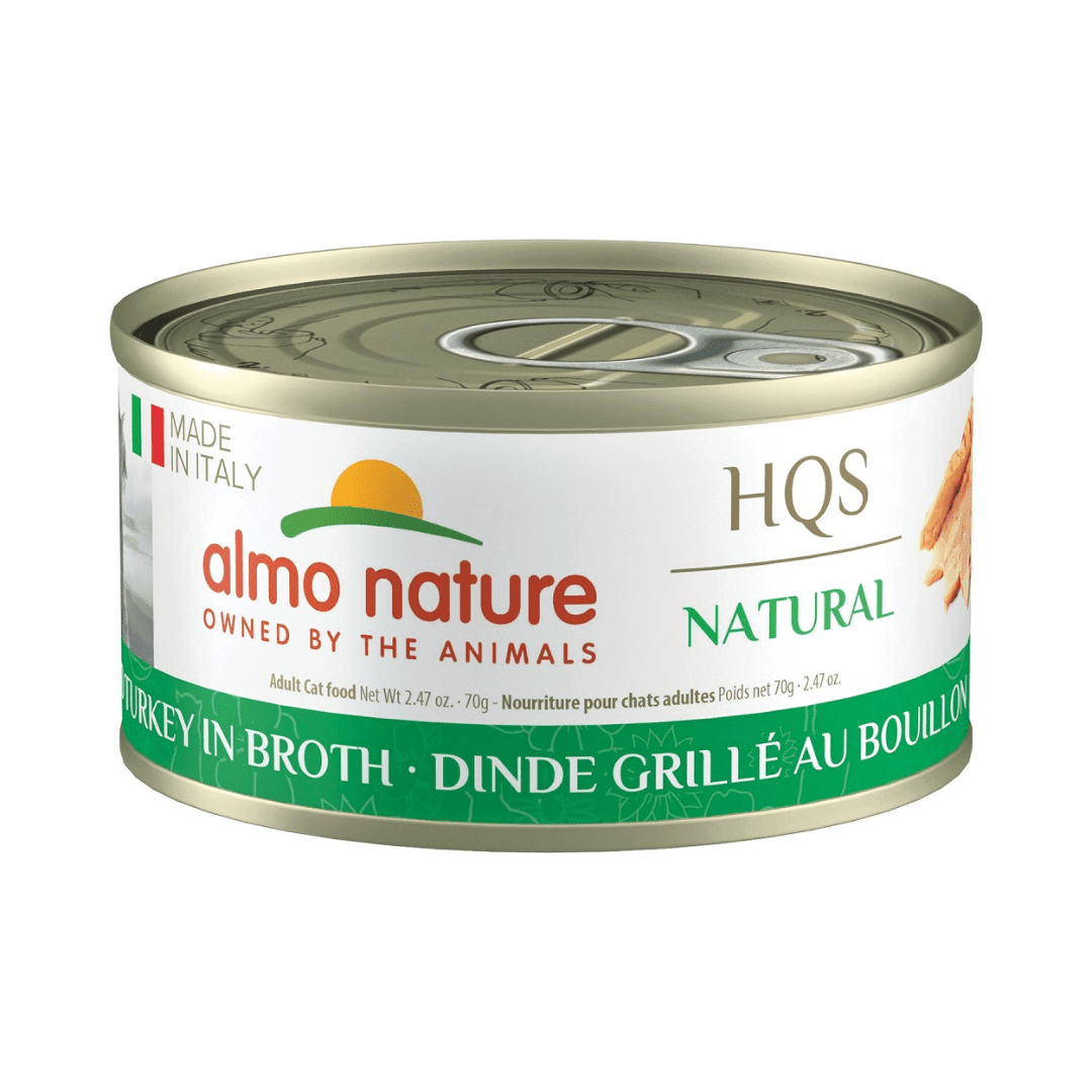 Almo Nature Wet Cat Food - HQS Natural Made in Italy Grilled Turkey in Broth Canned - Toronto Pets