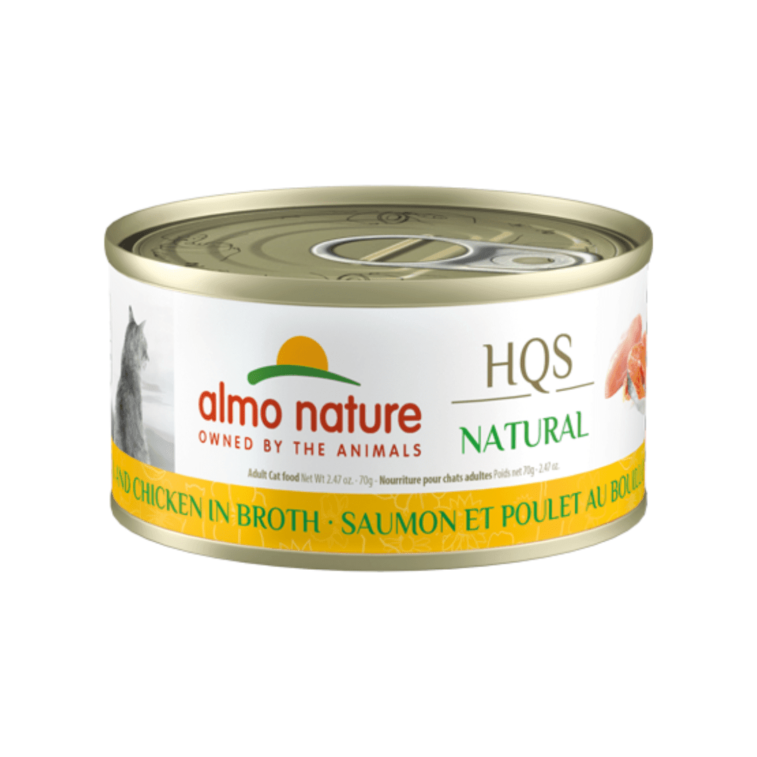 Almo Nature Wet Cat Food - HQS Natural Salmon and Chicken in Broth Canned - Toronto Pets