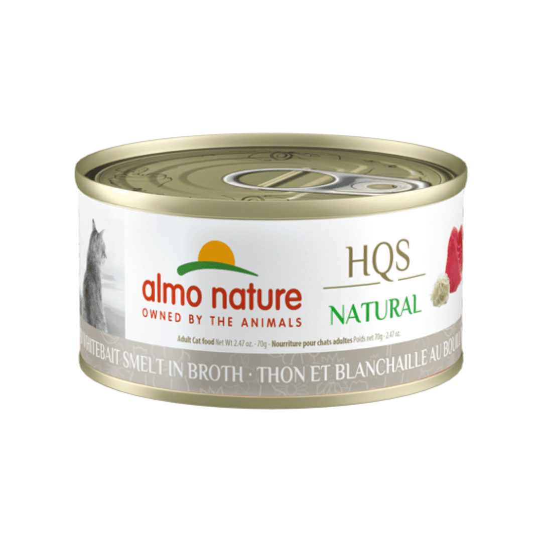 Almo Nature Wet Cat Food - HQS Natural Tuna and Whitebait Smelt in Broth Canned - Toronto Pets