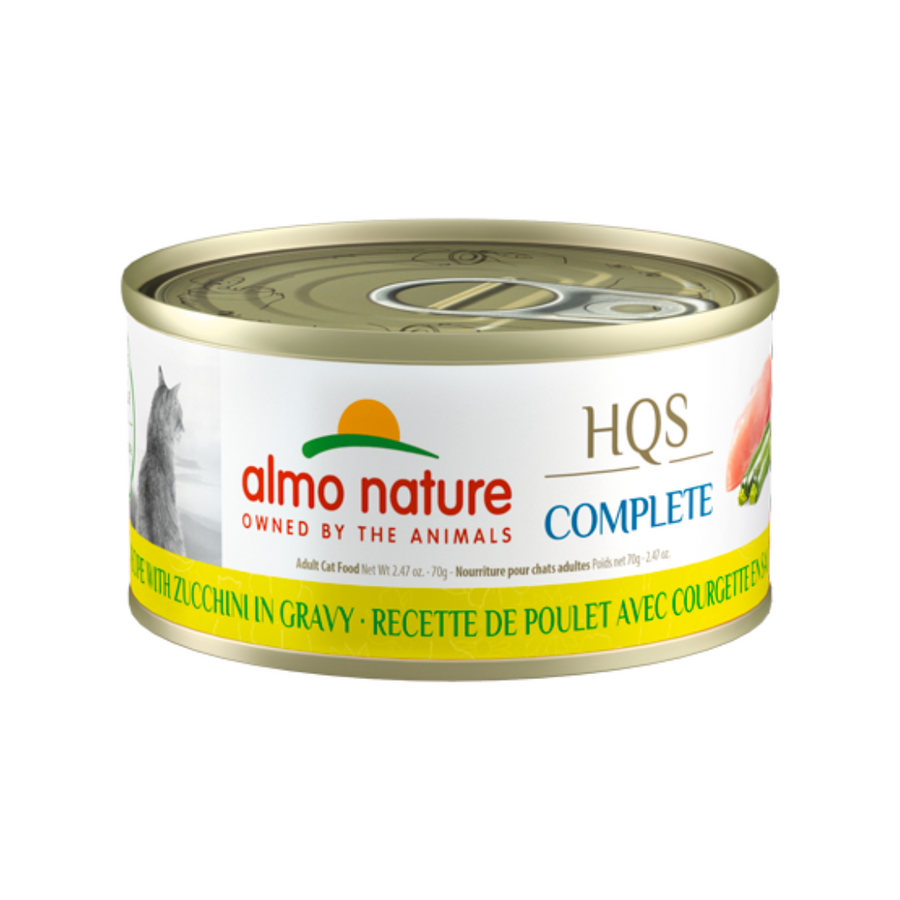 Almo Nature Wet Cat Food - HQS Complete Chicken with Zucchini in Gravy Canned 