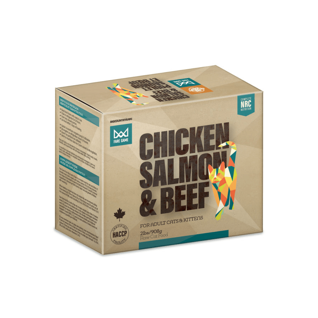 Big Country Raw Frozen Cat Food - Fare Game Chicken, Salmon & Beef Carton - Toronto Pets