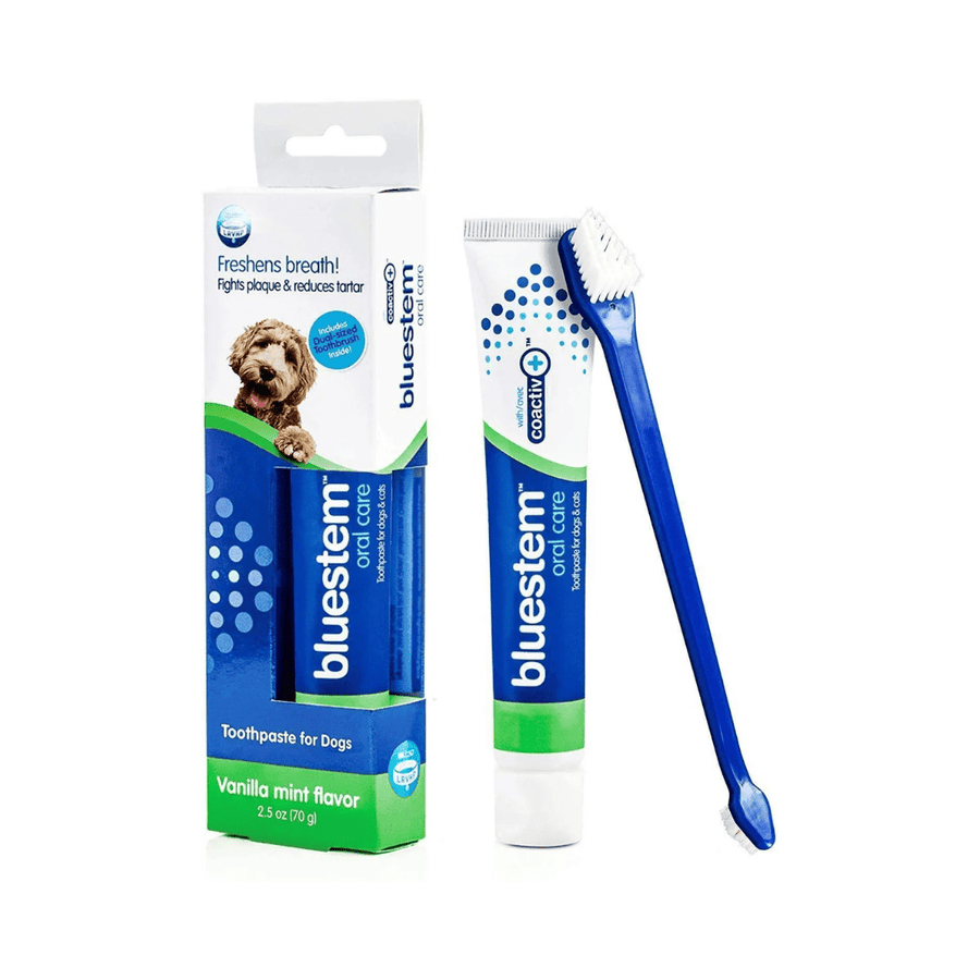 Bluestem Dog Oral Care - Vanilla Mint Flavor Toothpaste & Toothbrush - Toronto Pets