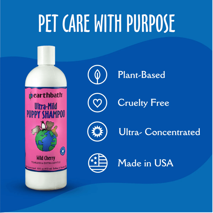 Earthbath Dog Grooming Supplies - Ultra - Mild Puppy Shampoo Wild Cherry - Toronto Pets