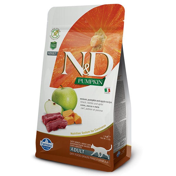 Farmina N&D Dry Cat Food - Venison, Pumpkin & Apple 