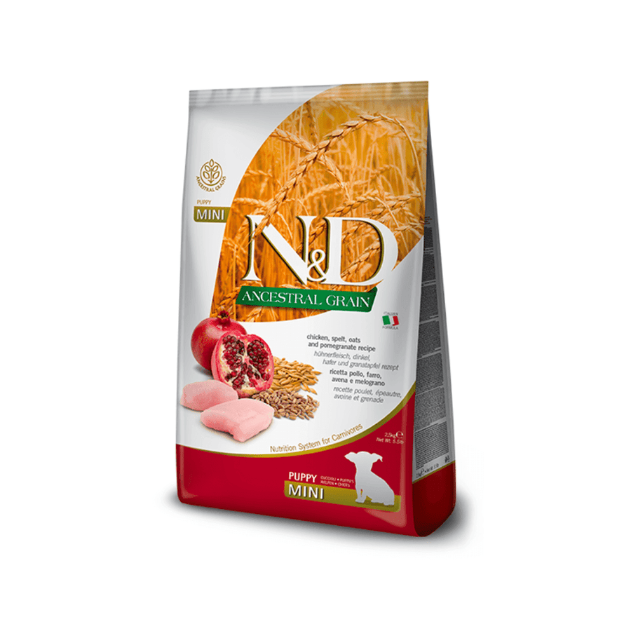 Farmina N&D Dry Dog Food - Ancestral Grain Chicken & Pomegranate Puppy Mini - Toronto Pets