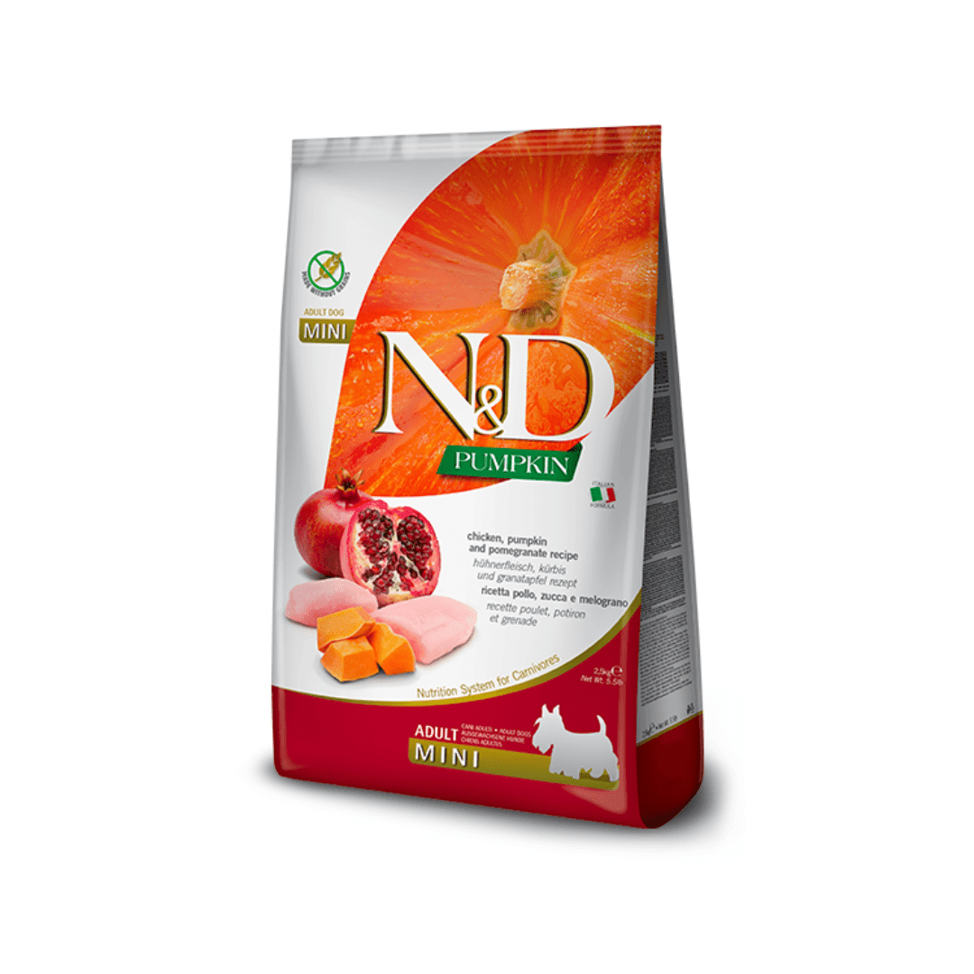 Farmina N&D Dry Dog Food - Pumpkin Chicken & Pomegranate Adult Mini - Toronto Pets