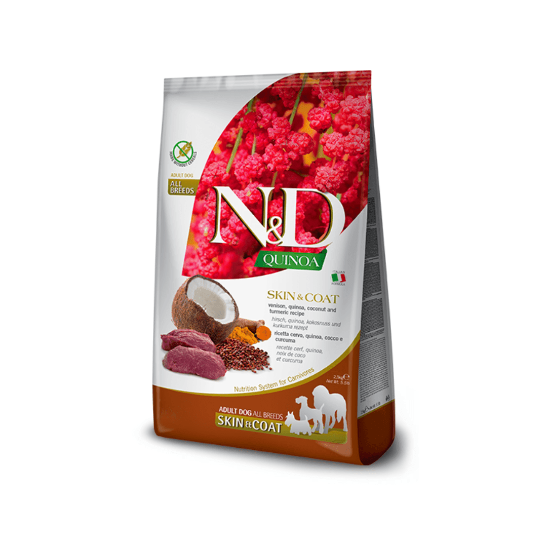 Farmina N&D Dry Dog Food - Quinoa Skin & Coat Venison Recipe - Toronto Pets