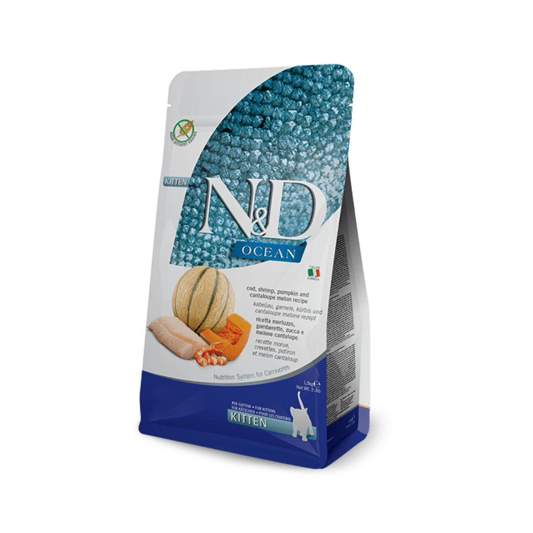 Farming N&D Dry Cat Food - Ocean Cod, Shrimp, Pumpkin and Cantaloupe Melo Kitten - Toronto Pets