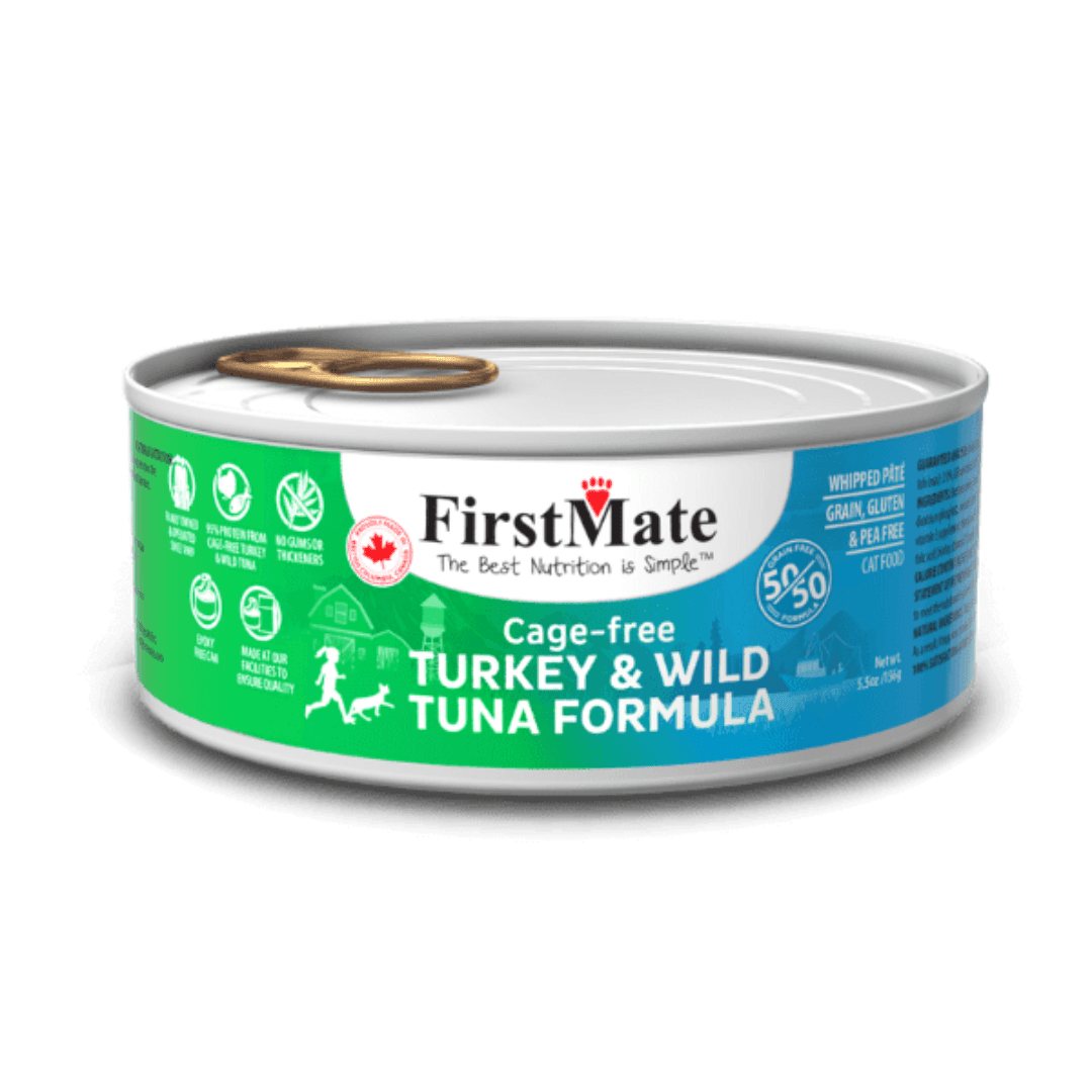 FirstMate Cat Wet - Cage - free Turkey & Wild Tuna Half and Half Canned - Toronto Pets