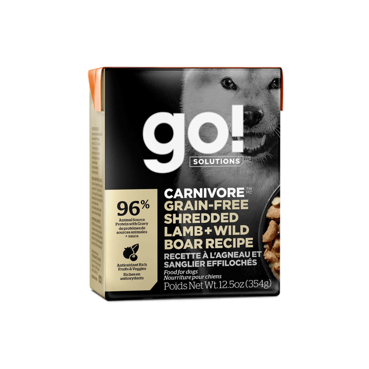 go! Wet Dog Food - Carnivore Grain - Free Shredded Lamb and Wild Boar Recipe - Toronto Pets