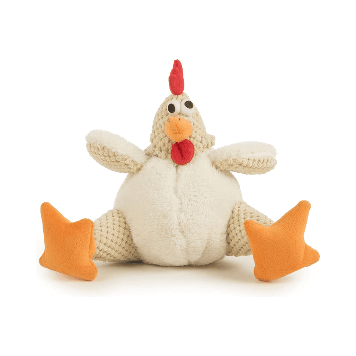 goDOG Dog Toys - Checkers Plush Rooster White - Toronto Pets