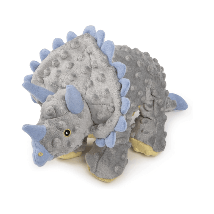 goDOG Dog Toys - Plush Dinos Frills the Triceratops Gray - Toronto Pets