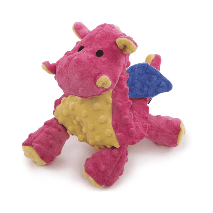 goDOG Dog Toys - Plush Dragon Periwinkle Coral - Toronto Pets