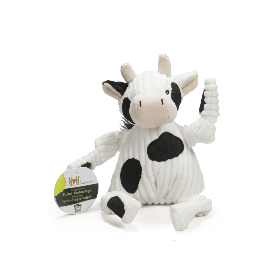 Huggle Hounds Dog Toys - Knottie Dottie Cow - Toronto Pets