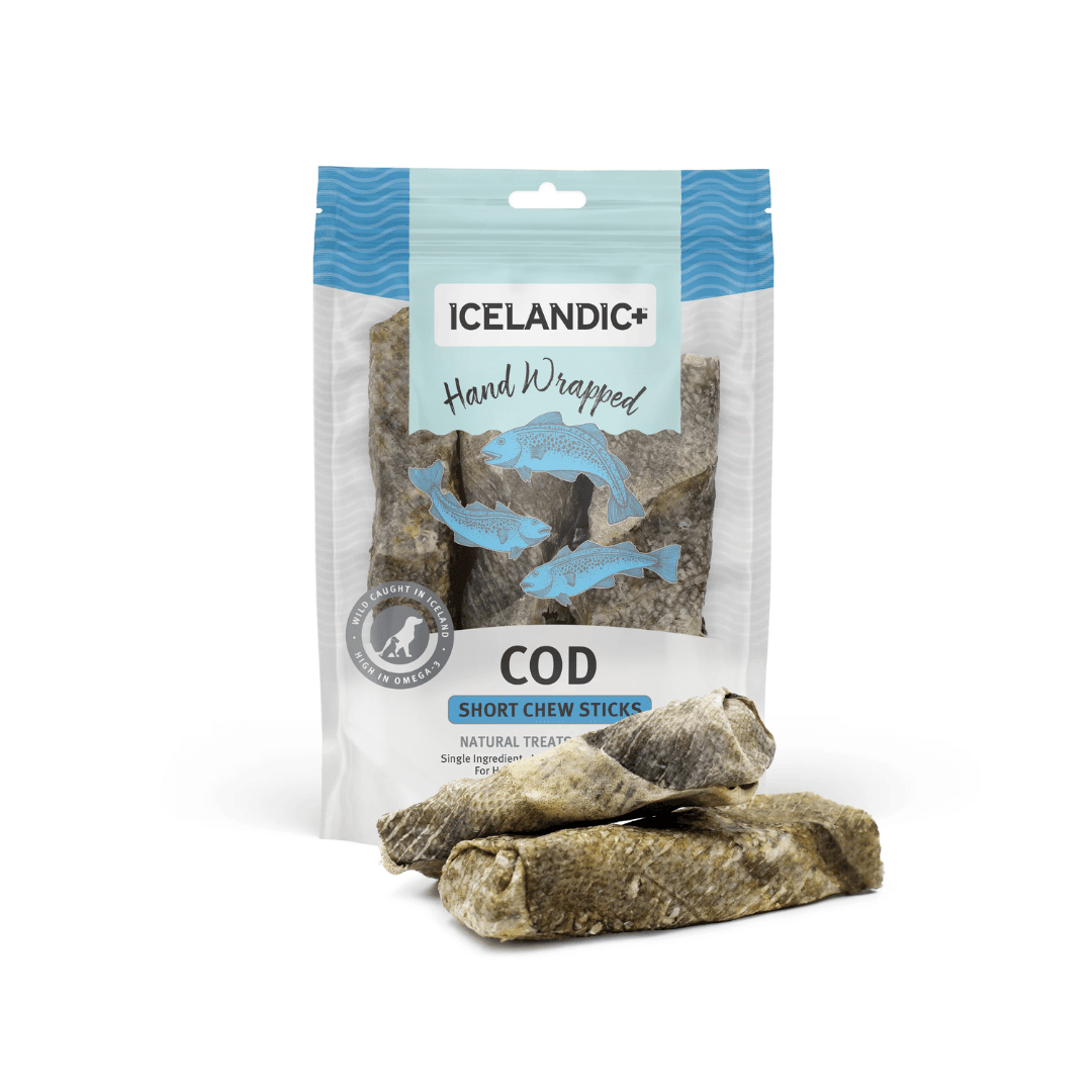 Icelandic+ Dog Treats - Hand Wrapped Cod Skin Short Chew Sticks - Toronto Pets