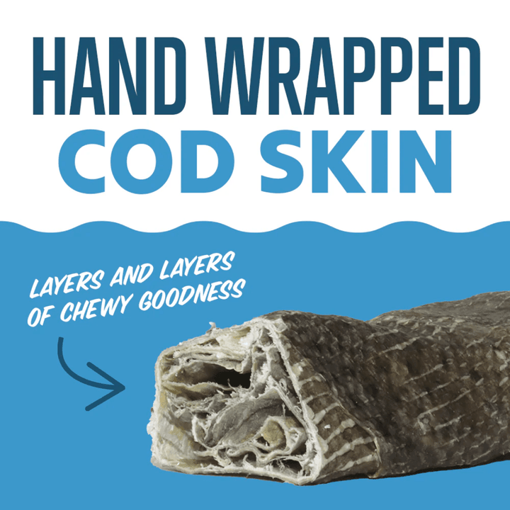 Icelandic+ Dog Treats - Hand Wrapped Cod Skin Short Chew Sticks - Toronto Pets