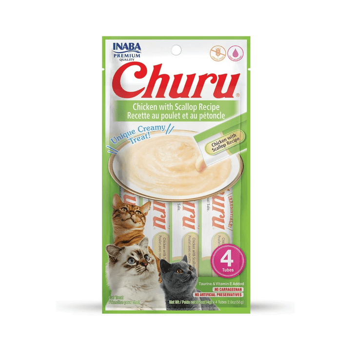 Inaba Cat Treats - Churu Purees Chicken with Scallop Recipe Pouch - Toronto Pets