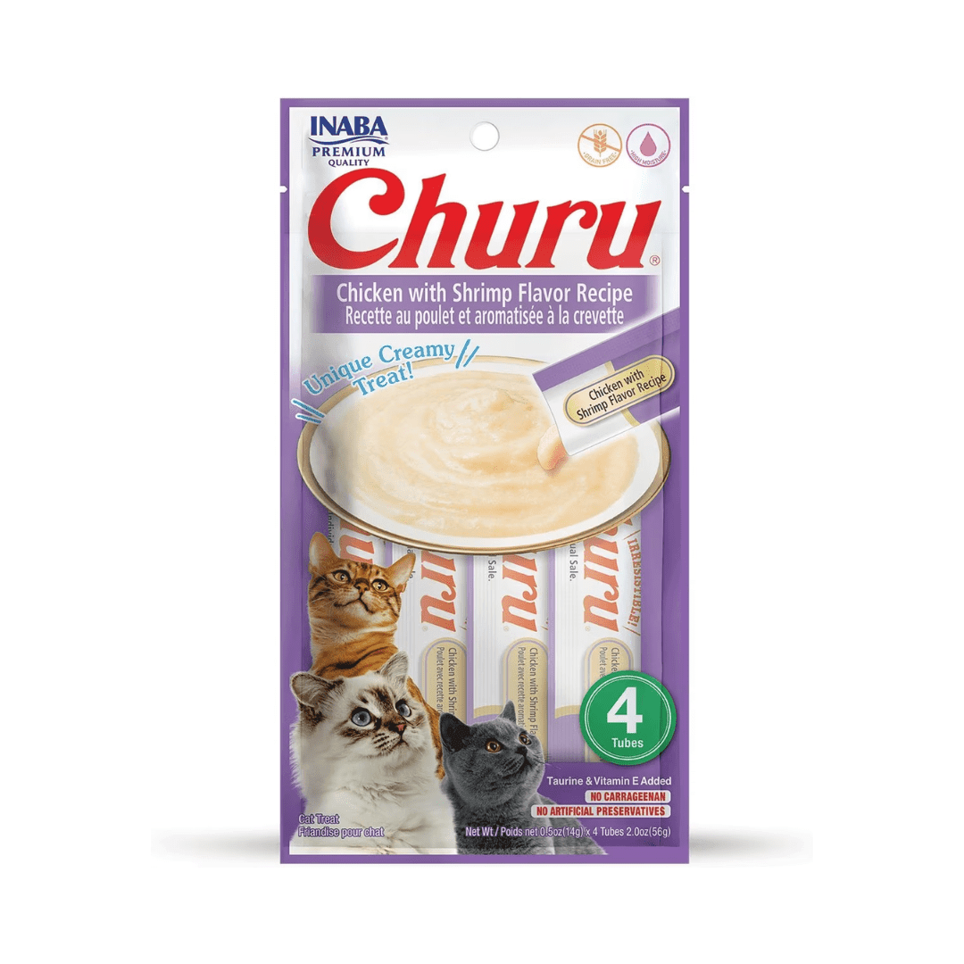 Inaba Cat Treats - Churu Purees Chicken with Shrimp Recipe Pouch - Toronto Pets