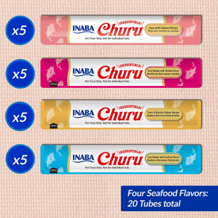 Inaba Cat Treats - Churu Purees Seafood Variety Box - Toronto Pets