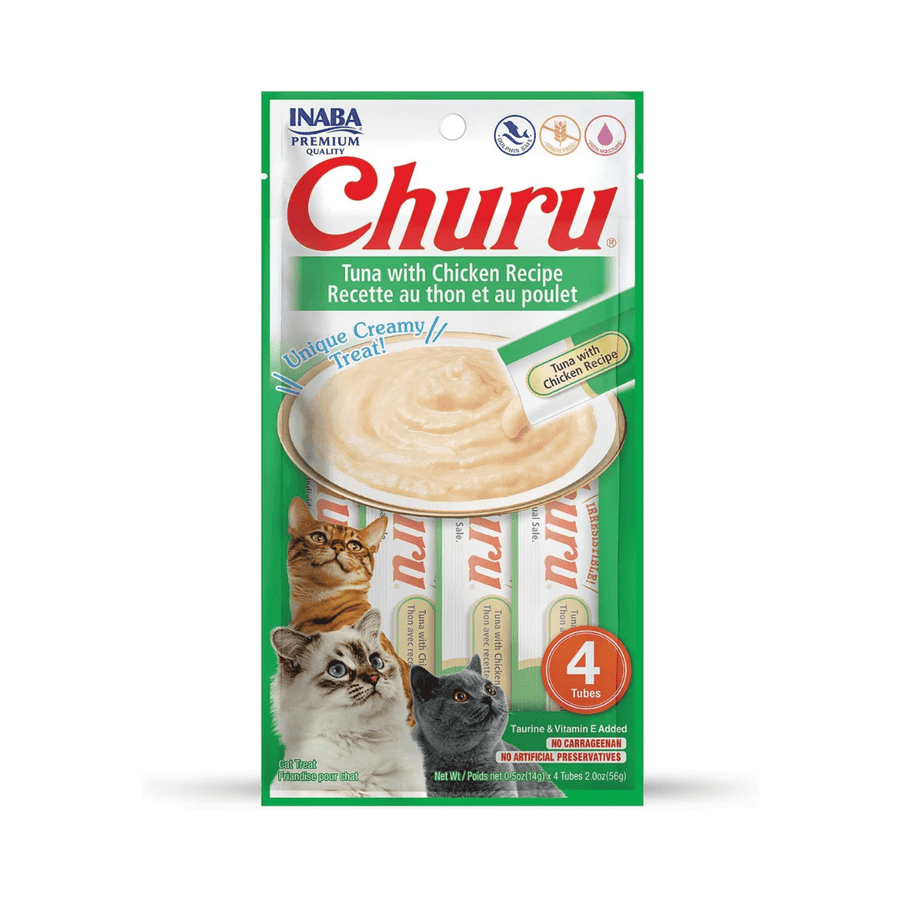 Inaba Cat Treats - Churu Purees Tuna with Chicken Recipe Pouch - Toronto Pets